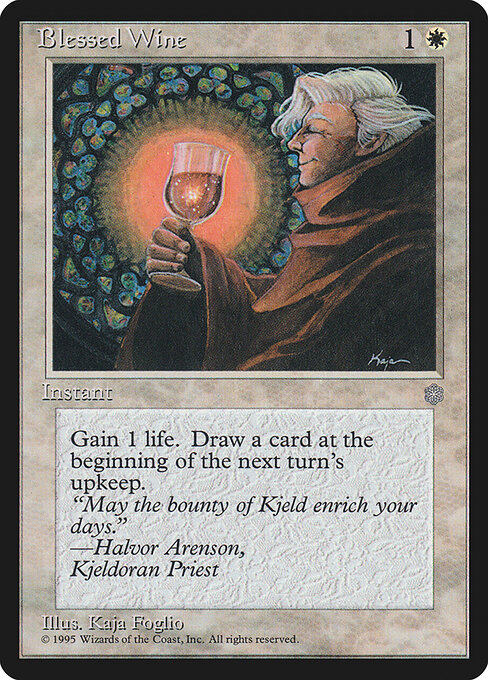Vino Benedetto (Blessed Wine) - Fifth Edition (#11) - Illustrated by Kaja Foglio - Magic: The Gathering Card