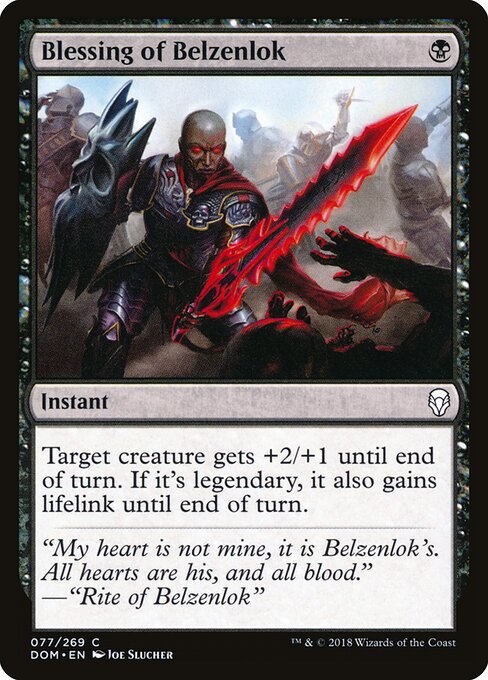 Blessing of Belzenlok - Dominaria (#77) - Illustrated by Joe Slucher - Magic: The Gathering Card
