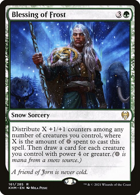 Blessing of Frost - Kaldheim (#161) - Illustrated by Mila Pesic - Magic: The Gathering Card