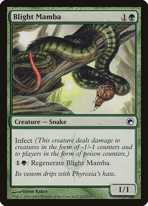 Blight Mamba - Scars of Mirrodin (#112) - Illustrated by Drew Baker - Magic: The Gathering Card