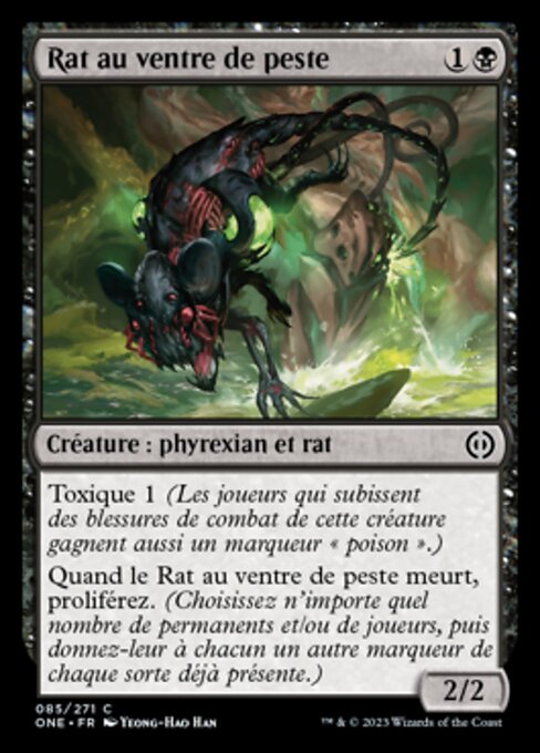 Fäulnisbauch-Ratte (Blightbelly Rat) - Phyrexia: All Will Be One (#289) - Illustrated by Flavio Girón - Magic: The Gathering Card
