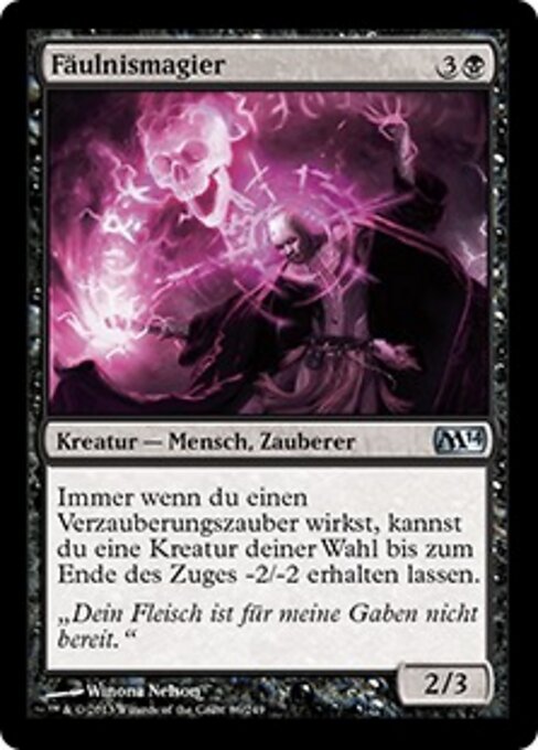 Fäulnismagier (Blightcaster) - Magic 2014 (#86) - Illustrated by Winona Nelson - Magic: The Gathering Card