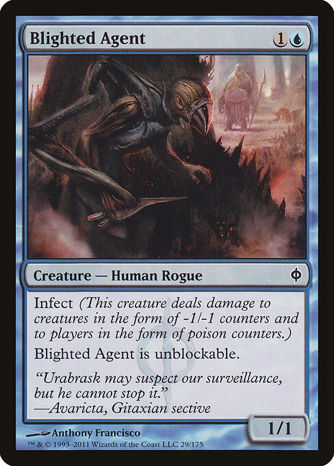 Blighted Agent - New Phyrexia (#29) - Illustrated by Anthony Francisco - Magic: The Gathering Card