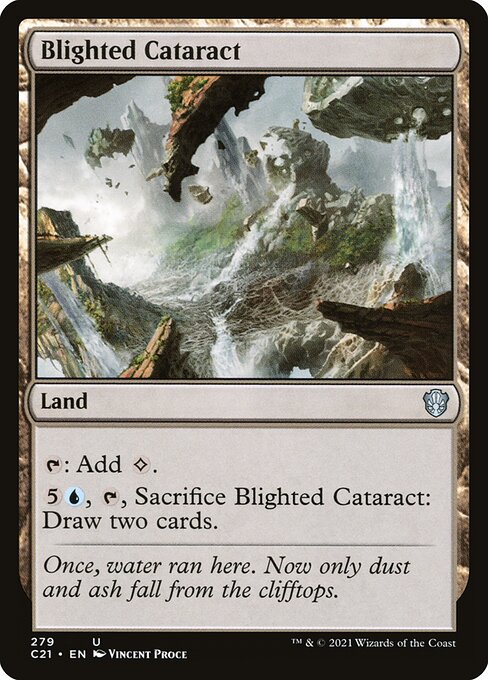 Blighted Cataract - Commander 2021 (#279) - Illustrated by Vincent Proce - Magic: The Gathering Card