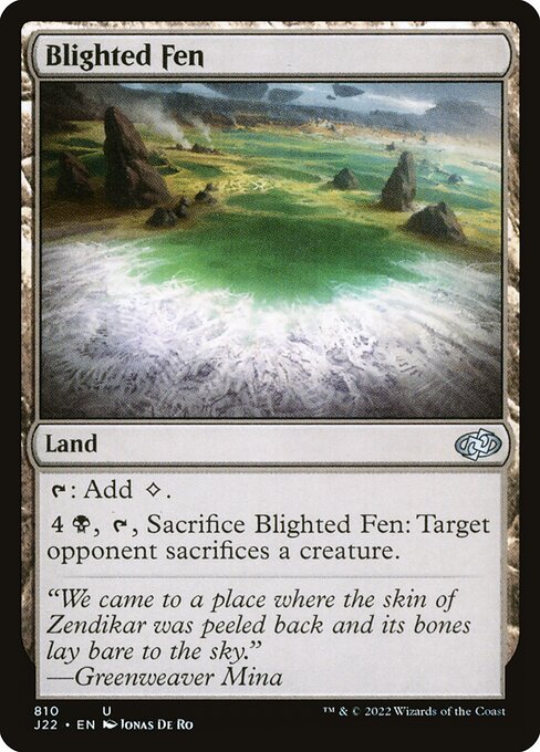 Marisma corrompida (Blighted Fen) - Jumpstart 2022 (#810) - Illustrated by Jonas De Ro - Magic: The Gathering Card