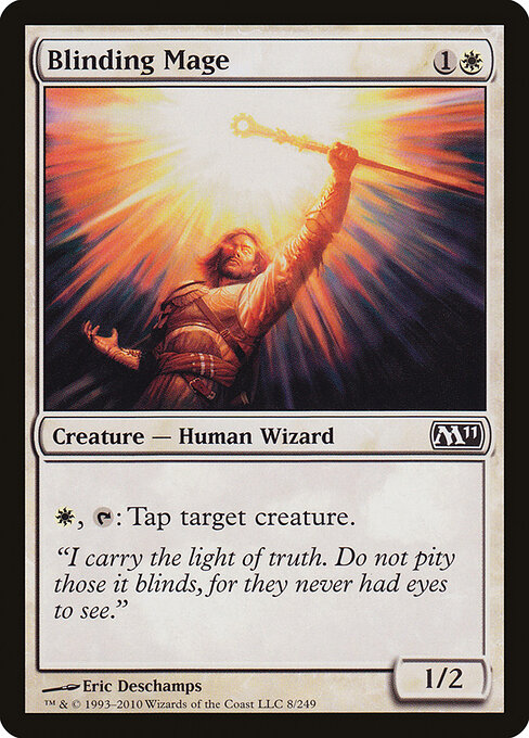 眩目法师 (Blinding Mage) - Magic 2011 (#8) - Illustrated by Eric Deschamps - Magic: The Gathering Card