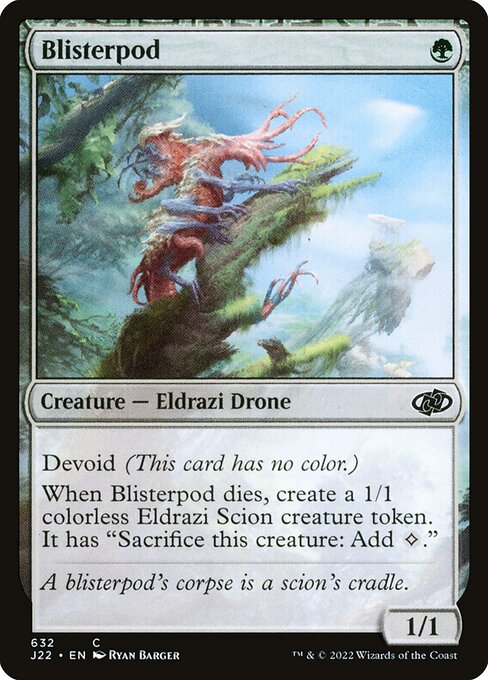 迅孳种 (Blisterpod) - Jumpstart 2022 (#632) - Illustrated by Ryan Barger - Magic: The Gathering Card