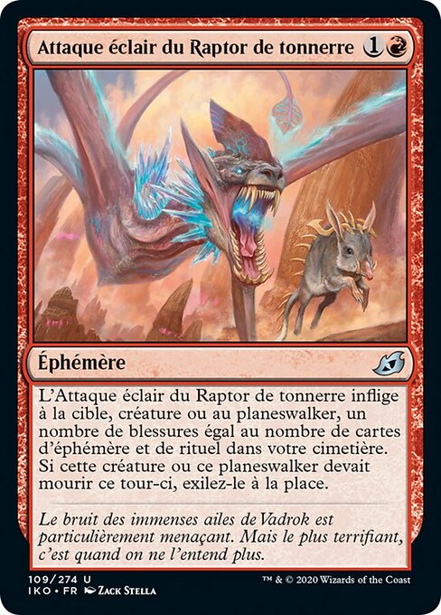 Incursione del Tuonoraptor (Blitz of the Thunder-Raptor) - Ikoria: Lair of Behemoths (#109) - Illustrated by Zack Stella - Magic: The Gathering Card