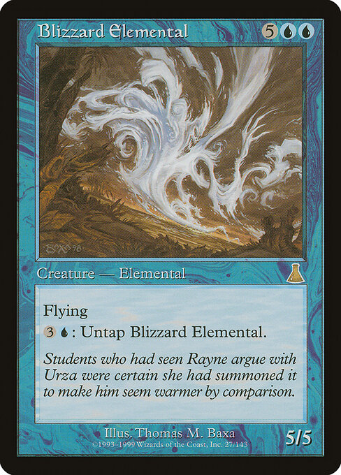 Blizzard Elemental - Urza's Destiny (#27) - Illustrated by Thomas M. Baxa - Magic: The Gathering Card