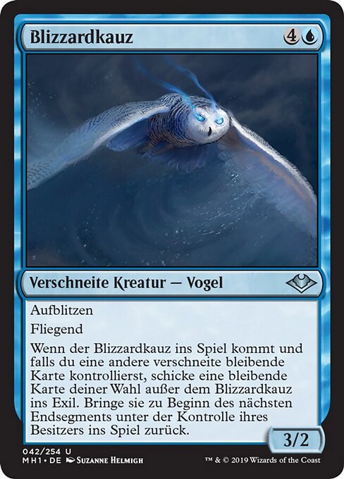暴雪梟 (Blizzard Strix) - Modern Horizons (#42) - Illustrated by Suzanne Helmigh - Magic: The Gathering Card
