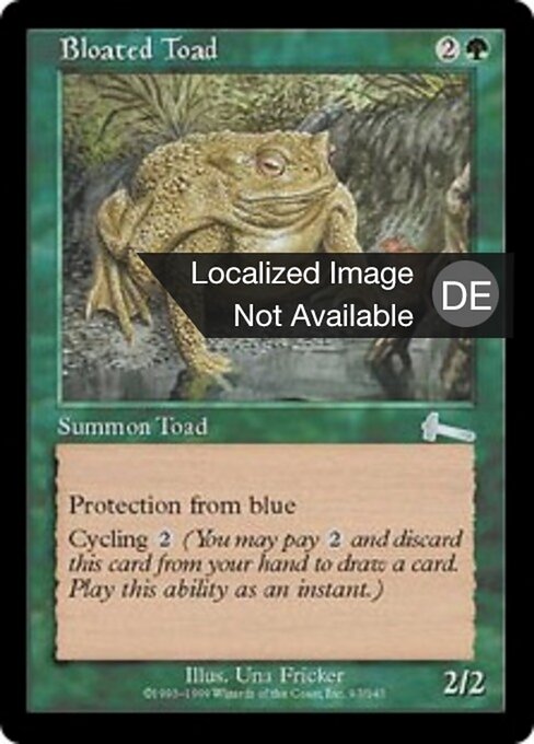 Bloated Toad - Urza's Legacy (#97) - Illustrated by Una Fricker - Magic: The Gathering Card