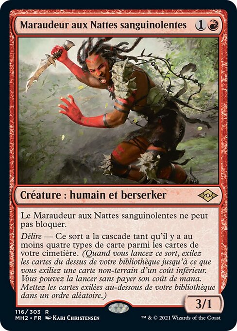 血編み髪の匪賊 (Bloodbraid Marauder) - Modern Horizons 2 (#454) - Illustrated by Kari Christensen - Magic: The Gathering Card
