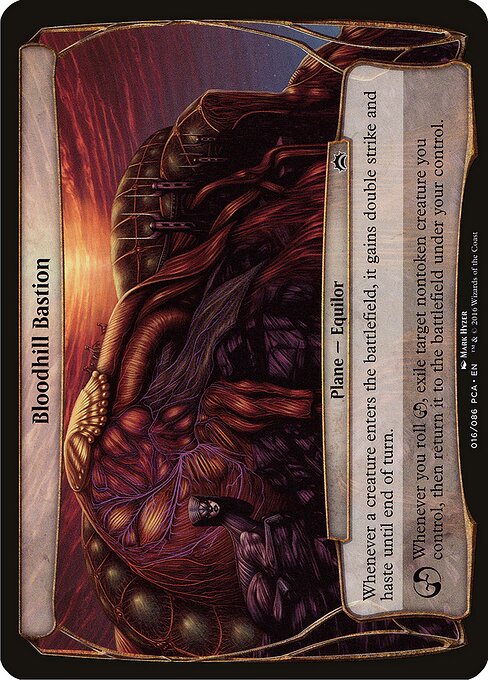 Bluthügel-Bastion (Bloodhill Bastion) - March of the Machine Commander (#140) - Illustrated by Mark Hyzer - Magic: The Gathering Card
