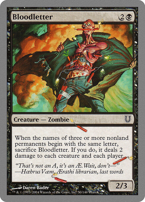 Bloodletter - Unhinged (#50) - Illustrated by Daren Bader - Magic: The Gathering Card