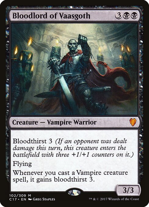 Señor sangriento de Vaasgoth (Bloodlord of Vaasgoth) - Commander 2017 (#102) - Illustrated by Greg Staples - Magic: The Gathering Card