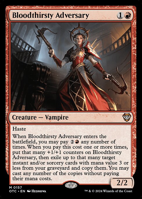Bloodthirsty Adversary - Outlaws of Thunder Junction Commander Magic card