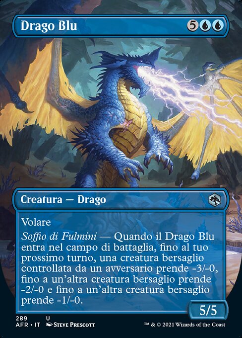 Dragón azul (Blue Dragon) - Adventures in the Forgotten Realms (#289) - Illustrated by Steve Prescott - Magic: The Gathering Card