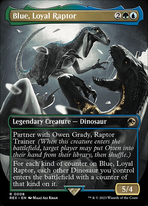 Blue, Loyal Raptor - Jurassic World Collection (#8) - Illustrated by Maaz Ali Khan - Magic: The Gathering Card