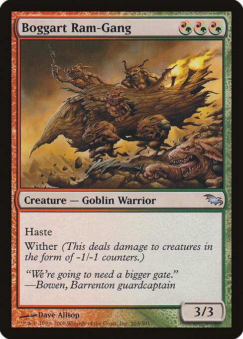Boggart Ram-Gang - Shadowmoor (#203) - Illustrated by Dave Allsop - Magic: The Gathering Card
