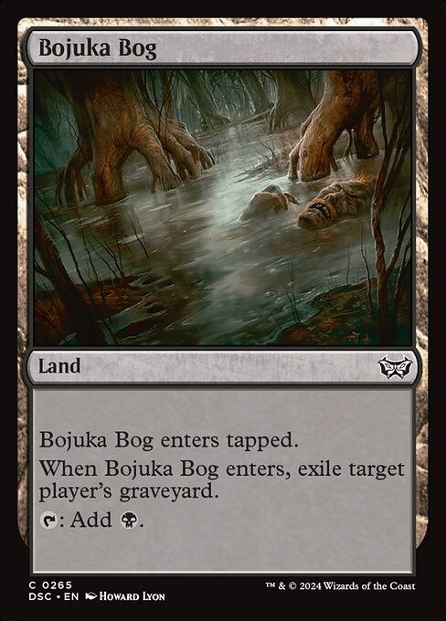 ボジューカの沼 (Bojuka Bog) - Duskmourn: House of Horror Commander (#265) - Illustrated by Howard Lyon - Magic: The Gathering Card
