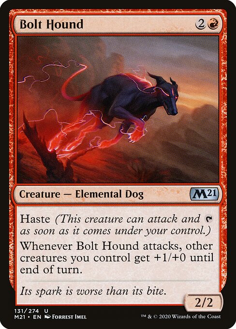 Bolt Hound - Core Set 2021 (#131) - Illustrated by Forrest Imel - Magic: The Gathering Card