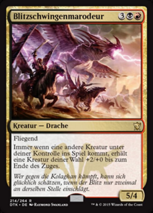 Merodeador relampagueante (Boltwing Marauder) - Dragons of Tarkir (#214) - Illustrated by Raymond Swanland - Magic: The Gathering Card