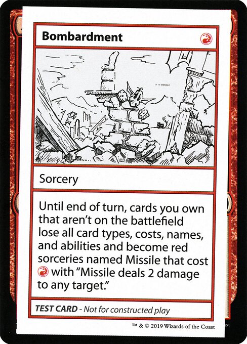 Bombardment - Mystery Booster Playtest Cards 2021 (#53) - Illustrated by James Arnold - Magic: The Gathering Card