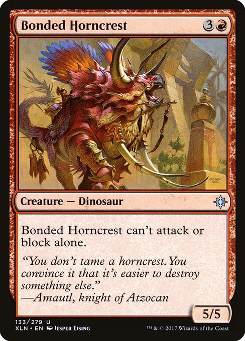 坐骑角羽龙 (Bonded Horncrest) - Ixalan (#133) - Illustrated by Jesper Ejsing - Magic: The Gathering Card