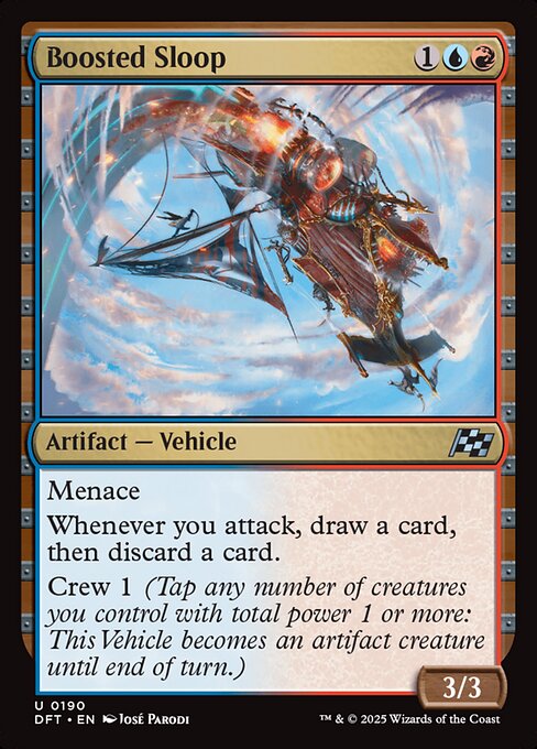 Sloop amélioré (Boosted Sloop) - Aetherdrift (#190) - Illustrated by José Parodi - Magic: The Gathering Card
