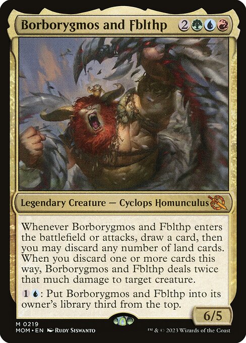 Borborygmos and Fblthp - March of the Machine (#219) - Illustrated by Rudy Siswanto - Magic: The Gathering Card