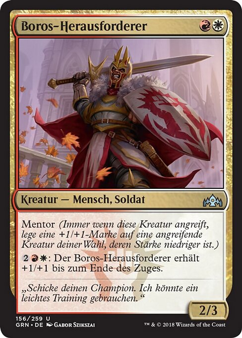 波洛斯好斗者 (Boros Challenger) - Guilds of Ravnica (#156) - Illustrated by Gabor Szikszai - Magic: The Gathering Card