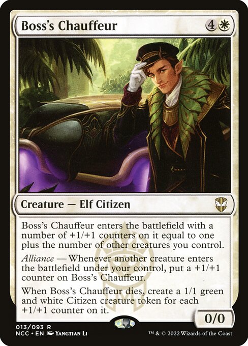 Chauffeur du patron (Boss's Chauffeur) - New Capenna Commander (#13) - Illustrated by Yangtian Li - Magic: The Gathering Card