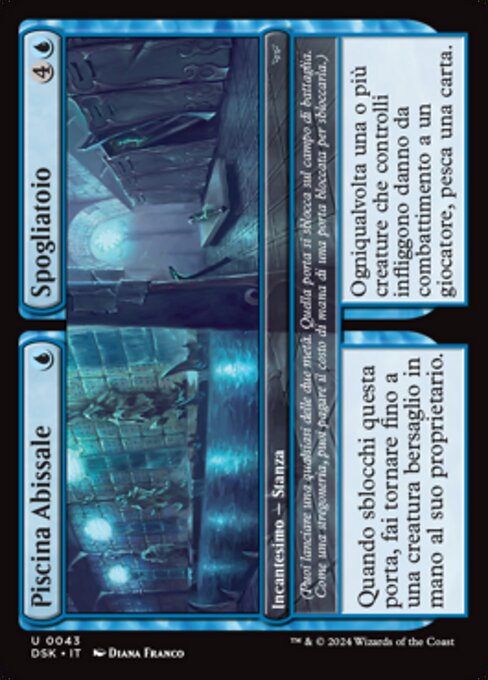 Bottomless Pool // Locker Room - Duskmourn: House of Horror (#43) - Illustrated by Diana Franco - Magic: The Gathering Card