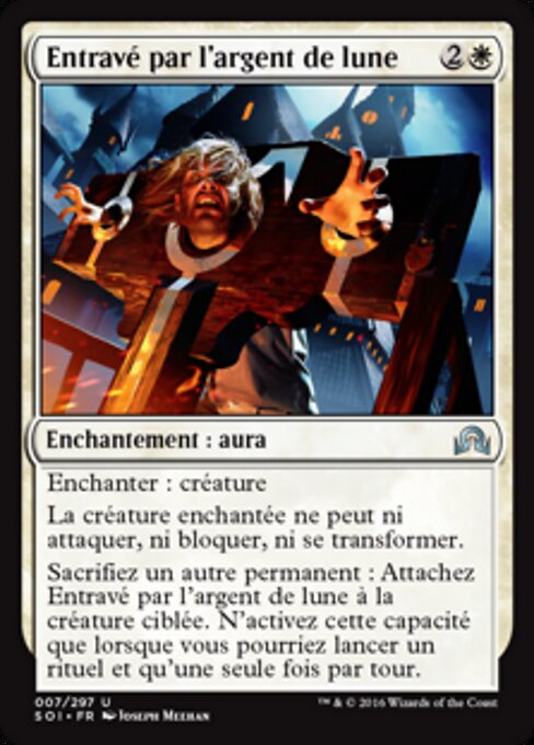 Amarrado por platalunar (Bound by Moonsilver) - Shadows over Innistrad (#7) - Illustrated by Joseph Meehan - Magic: The Gathering Card