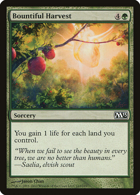 Bountiful Harvest - Magic 2013 (#163) - Illustrated by Jason Chan - Magic: The Gathering Card