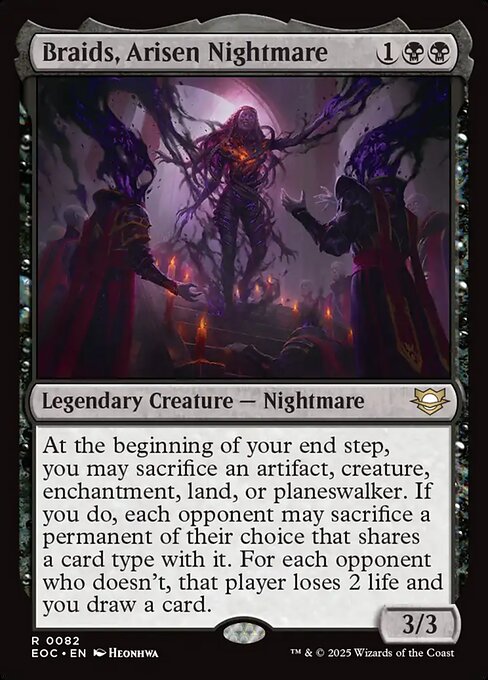 Braids, Arisen Nightmare - Edge of Eternities Commander (#82) - Illustrated by Heonhwa - Magic: The Gathering Card