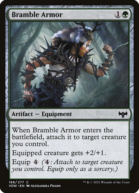 Bramble Armor - Innistrad: Crimson Vow (#188) - Illustrated by Alessandra Pisano - Magic: The Gathering Card