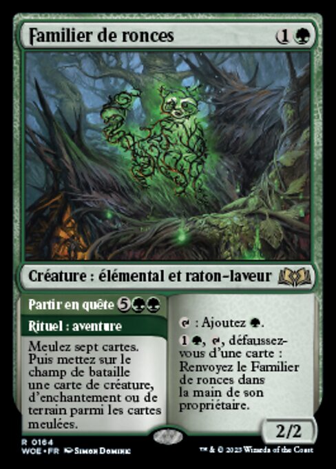Bramble Familiar // Fetch Quest - Wilds of Eldraine (#164) - Illustrated by Simon Dominic - Magic: The Gathering Card