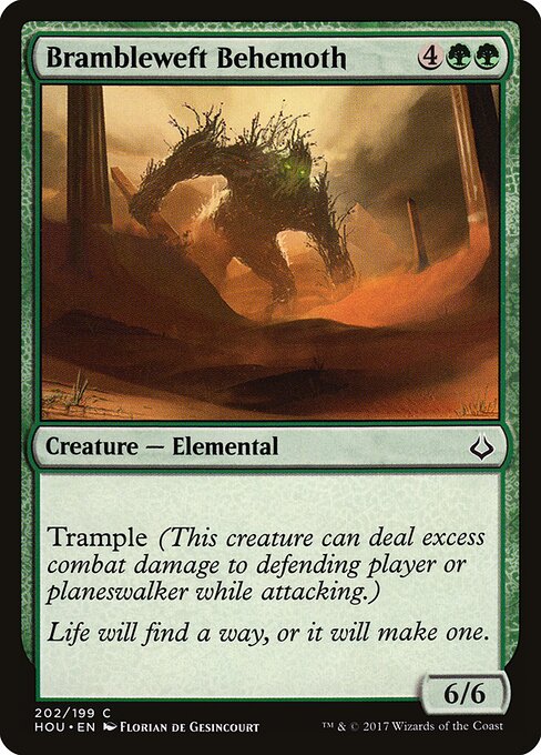 Behemot zarzaentramada (Brambleweft Behemoth) - Hour of Devastation (#202) - Illustrated by Florian de Gesincourt - Magic: The Gathering Card