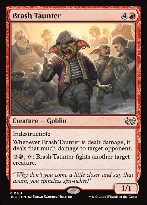 Brash Taunter - Duskmourn: House of Horror Commander (#161) - Illustrated by Edgar Sánchez Hidalgo - Magic: The Gathering Card