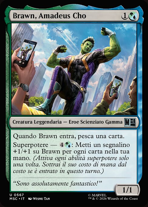 ブロウン、アマデウス・チョ (Brawn, Amadeus Cho) - Marvel Super Heroes Commander (#567) - Illustrated by Wisnu Tan - Magic: The Gathering Card
