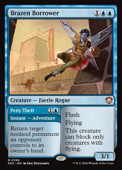 Brazen Borrower // Petty Theft - Secrets of Strixhaven Commander Magic card