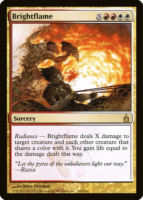 Fiamma Radiosa (Brightflame) - Ravnica: City of Guilds (#194) - Illustrated by Dave Dorman - Magic: The Gathering Card