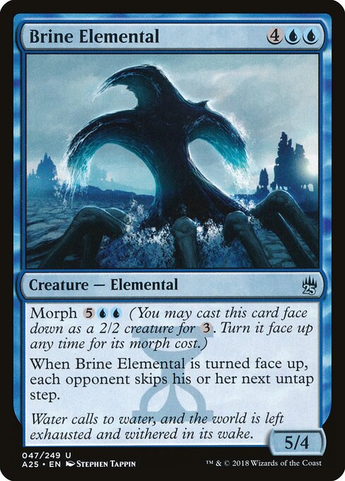 塩水の精霊 (Brine Elemental) - Masters 25 (#47) - Illustrated by Stephen Tappin - Magic: The Gathering Card