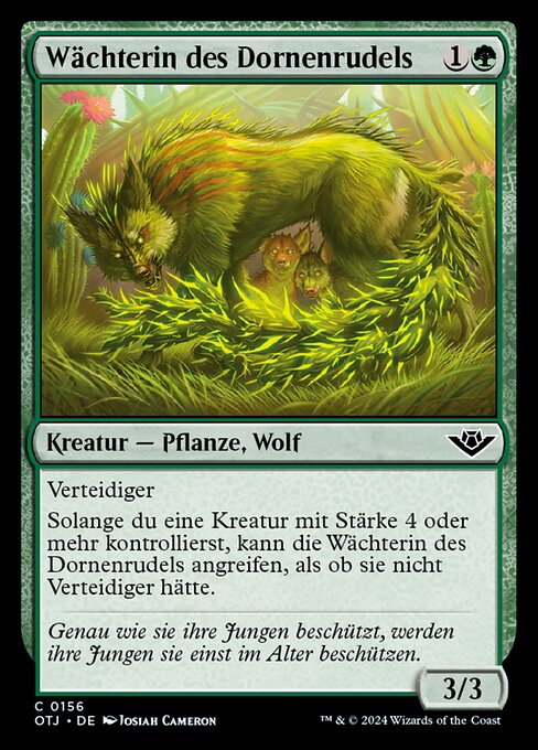 Sentinela da Alcateia Espinhosa (Bristlepack Sentry) - Outlaws of Thunder Junction (#156) - Illustrated by Josiah "Jo" Cameron - Magic: The Gathering Card