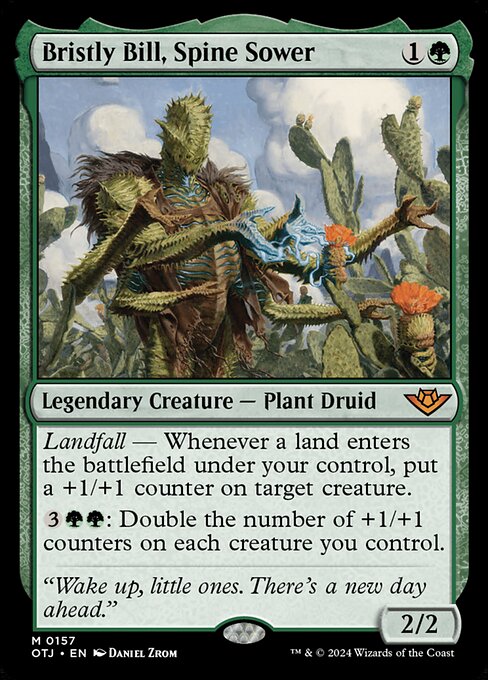 Bristly Bill, Spine Sower - Outlaws of Thunder Junction (#157) - Illustrated by Daniel Zrom - Magic: The Gathering Card