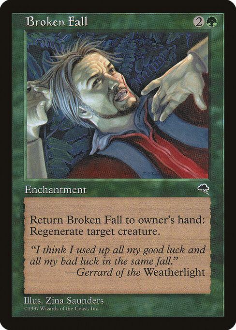 Broken Fall - Tempest (#216) - Illustrated by Zina Saunders - Magic: The Gathering Card