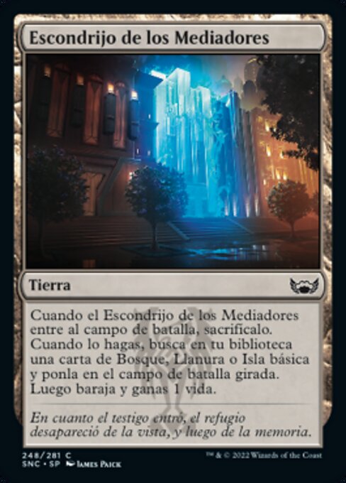 Escondrijo de los Mediadores (Brokers Hideout) - Streets of New Capenna (#248) - Illustrated by James Paick - Magic: The Gathering Card