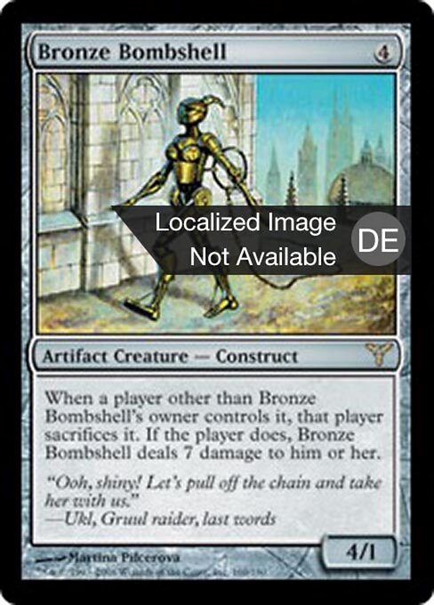 Bronze Bombshell - Dissension (#160) - Illustrated by Martina Pilcerova - Magic: The Gathering Card