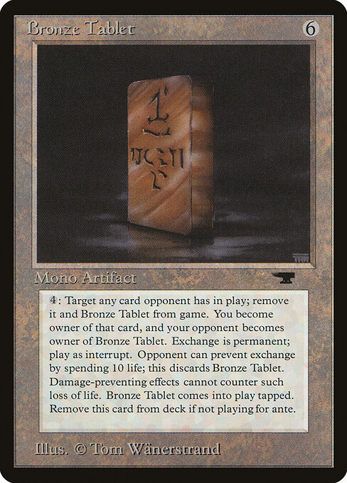 青銅のタブレット (Bronze Tablet) - Fourth Edition Foreign Black Border (#303) - Illustrated by Tom Wänerstrand - Magic: The Gathering Card